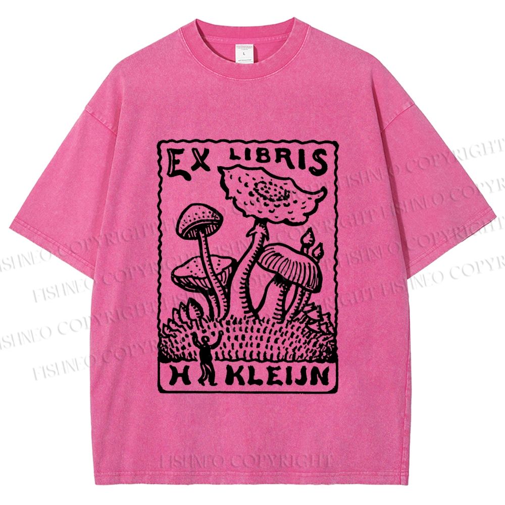 Unisex Magic Mushrooms Printed Washed Tee