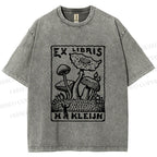 Unisex Magic Mushrooms Printed Washed Tee