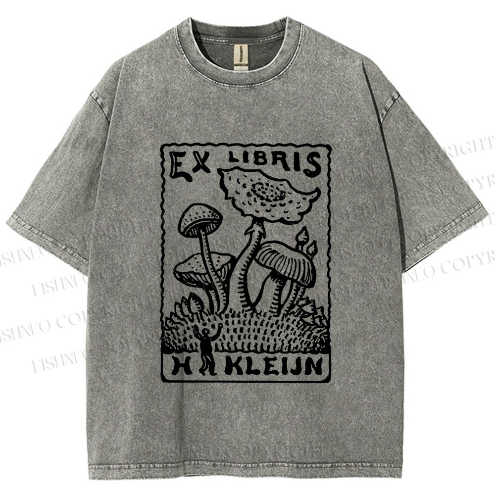 Unisex Magic Mushrooms Printed Washed Tee