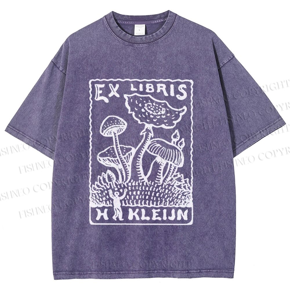 Unisex Magic Mushrooms Printed Washed Tee