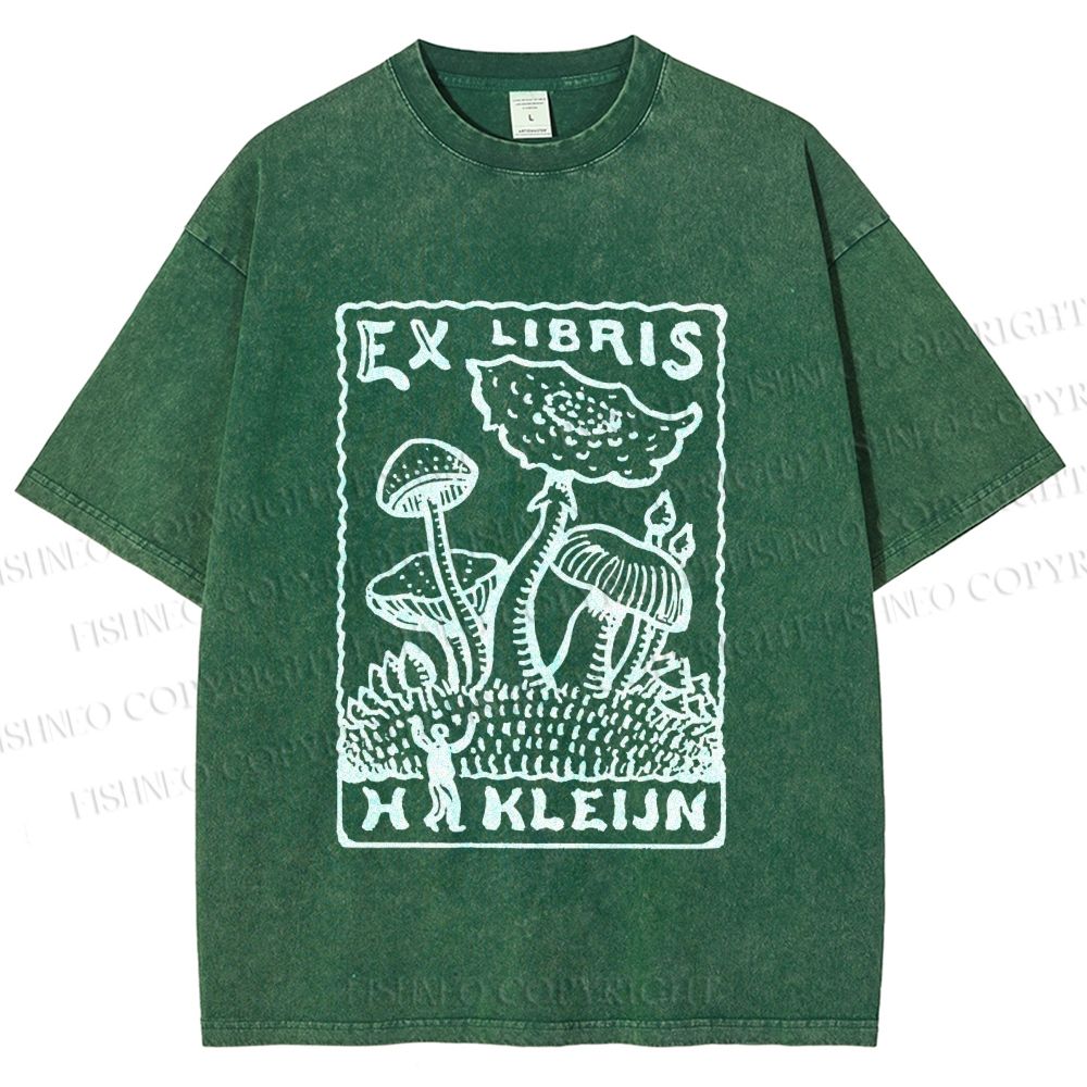 Unisex Magic Mushrooms Printed Washed Tee