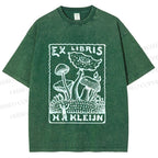 Unisex Magic Mushrooms Printed Washed Tee