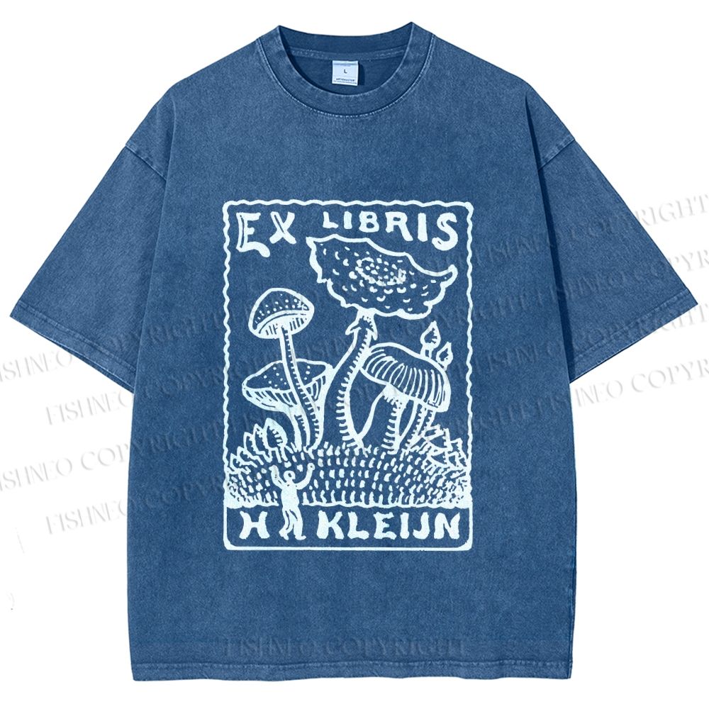 Unisex Magic Mushrooms Printed Washed Tee