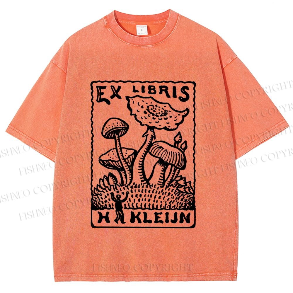 Unisex Magic Mushrooms Printed Washed Tee