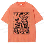 Unisex Magic Mushrooms Printed Washed Tee