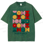Unisex Holly Jolly Christmas Printed Washed Tee