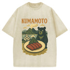 Kumamoto Mount Aso Black Bear Vintage Washed T-shirt