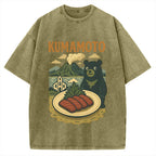 Kumamoto Mount Aso Black Bear Vintage Washed T-shirt
