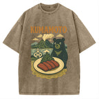 Kumamoto Mount Aso Black Bear Vintage Washed T-shirt
