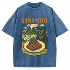 Kumamoto Mount Aso Black Bear Vintage Washed T-shirt