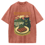 Kumamoto Mount Aso Black Bear Vintage Washed T-shirt