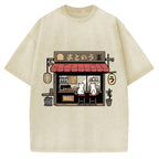 Japanese Cat Cafe Vintage Washed T-shirt