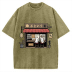 Japanese Cat Cafe Vintage Washed T-shirt