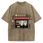 Japanese Cat Cafe Vintage Washed T-shirt