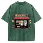 Japanese Cat Cafe Vintage Washed T-shirt