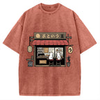 Japanese Cat Cafe Vintage Washed T-shirt