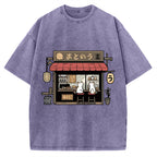 Japanese Cat Cafe Vintage Washed T-shirt