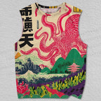 Unisex Japanese Vintage Octopus Printed Tank Top