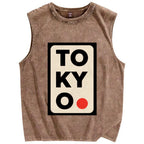 Tokyo Poster Vintage Distressed Washed Tank Top