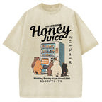 Honey Juice Bear Japanese Vending Machine Vintage Washed T-shirt
