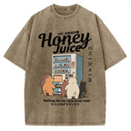 Honey Juice Bear Japanese Vending Machine Vintage Washed T-shirt