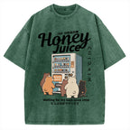 Honey Juice Bear Japanese Vending Machine Vintage Washed T-shirt