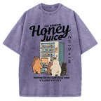 Honey Juice Bear Japanese Vending Machine Vintage Washed T-shirt