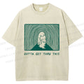 Unisex Gotta Get Thru This Cat Printed Washed Tee