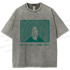 Unisex Gotta Get Thru This Cat Printed Washed Tee