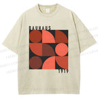 Unisex Bauhaus Geometry Printed Washed Tee