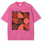 Unisex Bauhaus Geometry Printed Washed Tee
