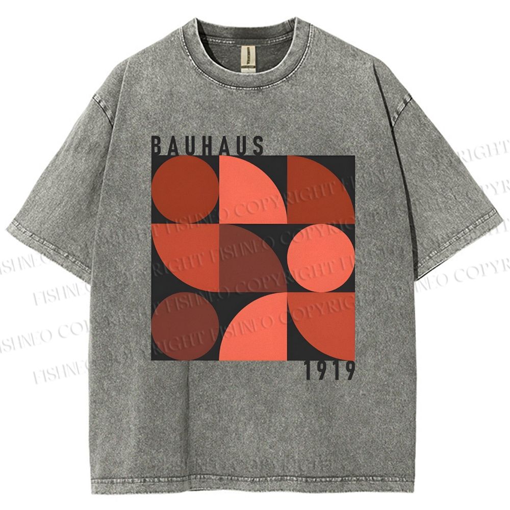 Unisex Bauhaus Geometry Printed Washed Tee