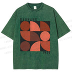 Unisex Bauhaus Geometry Printed Washed Tee