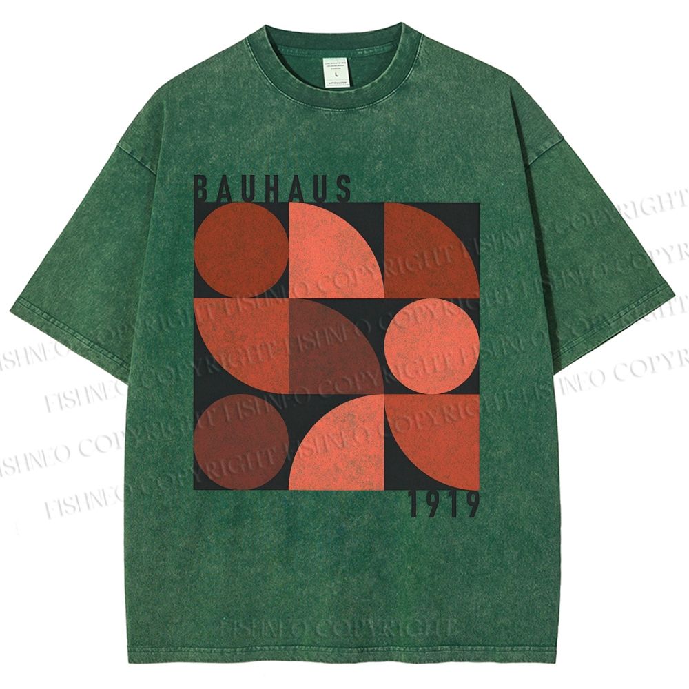 Unisex Bauhaus Geometry Printed Washed Tee