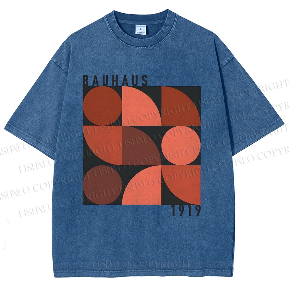Unisex Bauhaus Geometry Printed Washed Tee