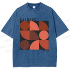 Unisex Bauhaus Geometry Printed Washed Tee