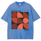 Unisex Bauhaus Geometry Printed Washed Tee