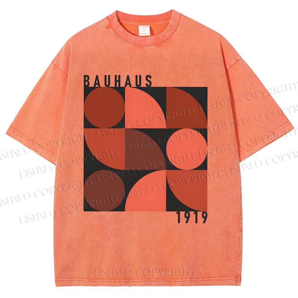 Unisex Bauhaus Geometry Printed Washed Tee