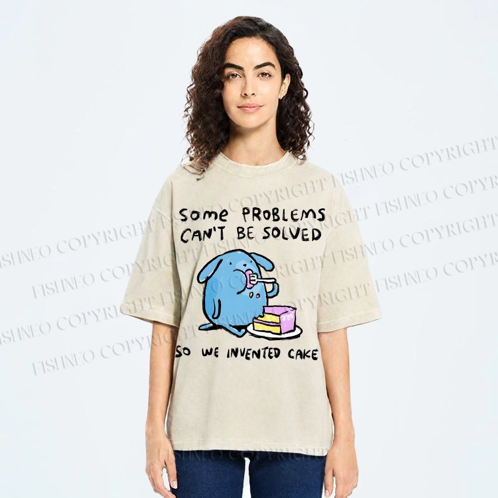 Unisex We Invented Cakes Printed Washed Tee
