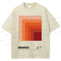 Unisex Bauhaus Gradient Geometry Printed Washed Tee