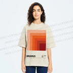 Unisex Bauhaus Gradient Geometry Printed Washed Tee