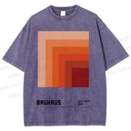 Unisex Bauhaus Gradient Geometry Printed Washed Tee