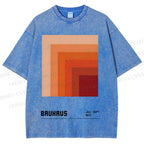 Unisex Bauhaus Gradient Geometry Printed Washed Tee