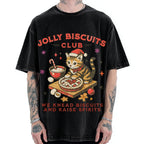 Christmas Cat Baking Vintage Washed T-shirt