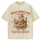 Christmas Cat Baking Vintage Washed T-shirt