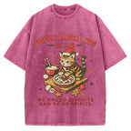 Christmas Cat Baking Vintage Washed T-shirt