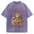 Christmas Cat Baking Vintage Washed T-shirt