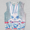 Unisex Bunny Drawing Printed Tank Top