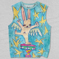 Unisex Angle Bunny Dancing In Stars Printed Tank Top