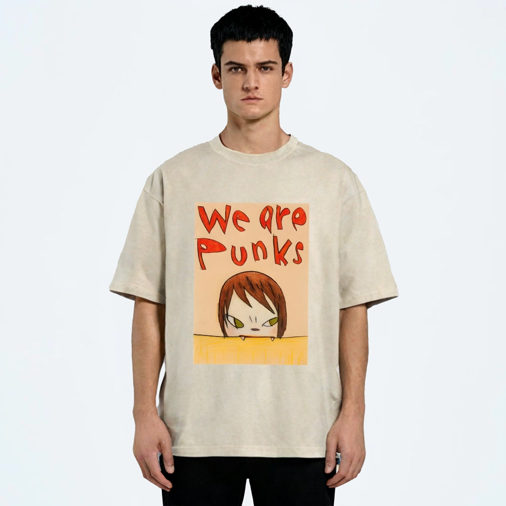 Yoshitomo Nara We Are Punks Vintage Wash Japanese Design T-Shirt